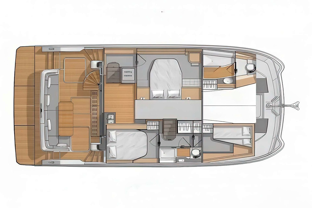 Аренда моторного катамарана Fountaine Pajot 40 на Пхукете - план палубы